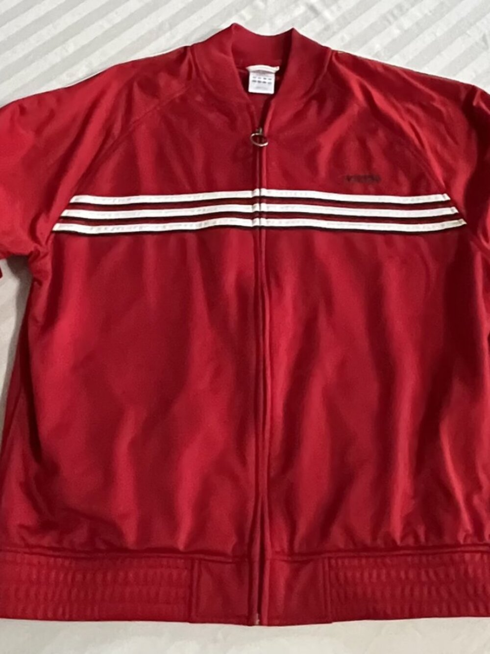 Adidas Red Medium (M) Mens Vintage Striped Track Jacket VTG